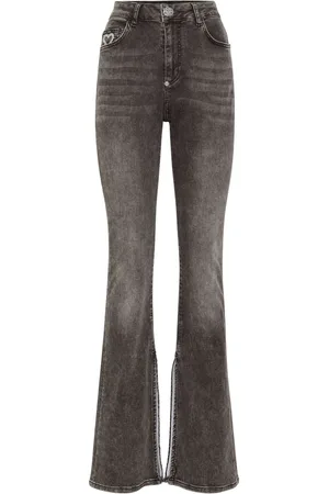 Philipp Plein Heart-appliqué flared jeans