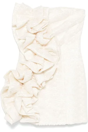 ROTATE Lace ruffle mini dress