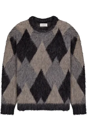LANEUS Argyle check jumper