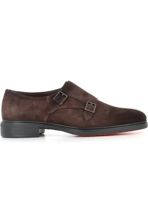 santoni Suede monk shoes
