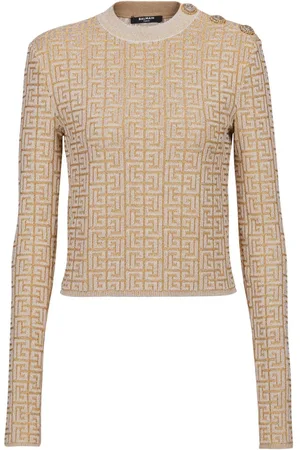 Balmain Labyrinth pattern knitted top