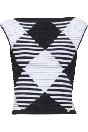 Balmain Gingham pattern cropped top