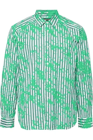 Comme des Garçons Paint-splatter striped shirt