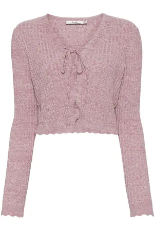B+AB Cropped wool-blend cardigan