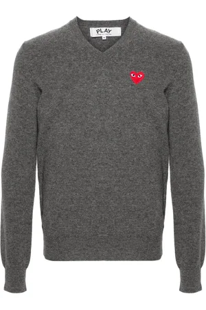 Comme des Garçons Heart-patch wool jumper