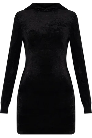 Alexander Wang Logo-embossed hoodie mini dress