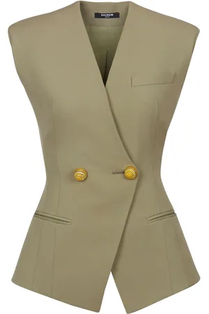 Balmain Buttoned grain-de-poudre waistcoat
