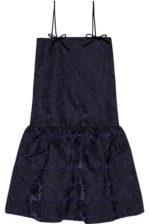 Ganni Patterned-jacquard midi dress