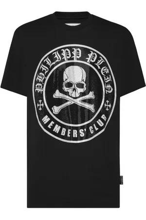 Philipp Plein Skull&Bones-print crystal-embellished T-shirt