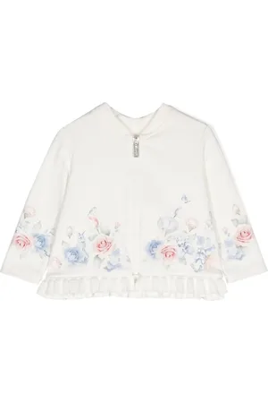 Lapin House Floral-print zip-up cardigan