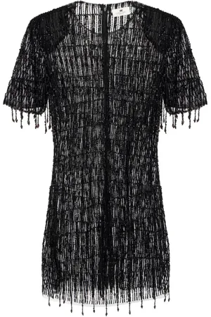 Elisabetta Franchi Sequin-embroidered boxy tulle mini dress