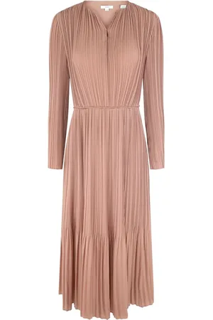 Vince Pleated long-sleeve dress