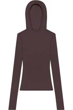 Courrèges Hooded knitted top
