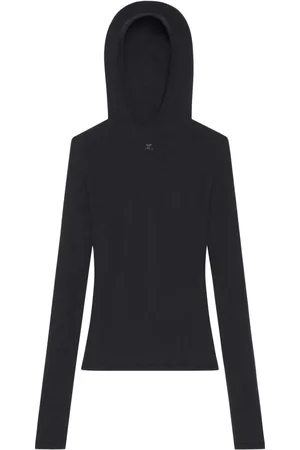 Courrèges Hooded knitted top
