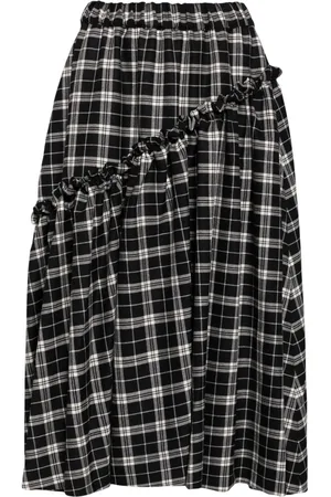 NOIR KEI NINOMIYA Layered checked skirt