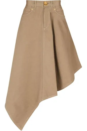 Balmain Asymmetrical cotton skirt