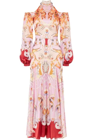 TEMPERLEY LONDON Carline-print cold shoulder dress