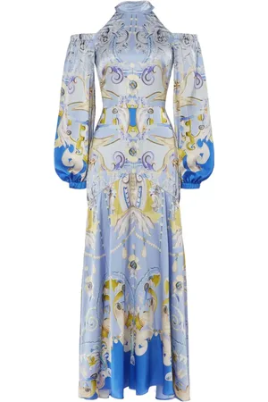 TEMPERLEY LONDON Carline-print cold shoulder dress