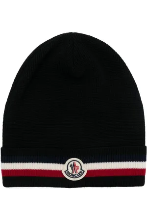 Moncler Tricolour-stripe wool beanie hat