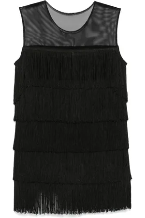 Norma Kamali Fringed sleeveless mini dress