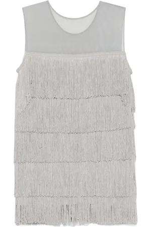 Norma Kamali Fringe-detail sleeveless dress