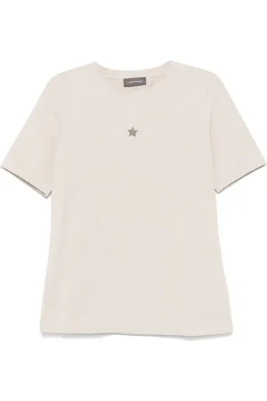 LORENA ANTONIAZZI Crystal-embellished star T-shirt