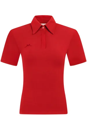 Rowen Rose Shoulder-padded jersey polo shirt
