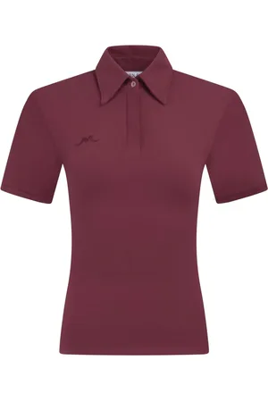 Rowen Rose Shoulder-padded jersey polo shirt