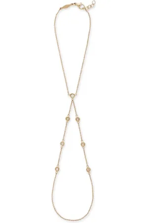 JACQUIE AICHE 14kt yellow Double Stem diamond finger bracelet