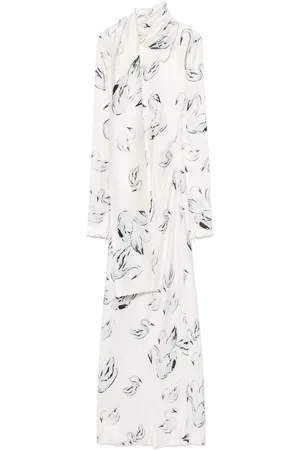 Msgm Swan-print maxi dress