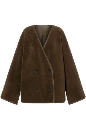 Serafini Double-breasted shearling coat