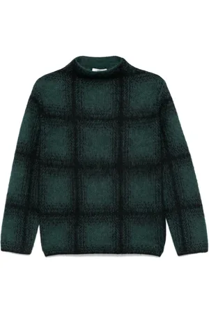 Vince Shadow-plaid funnel-neck sweater