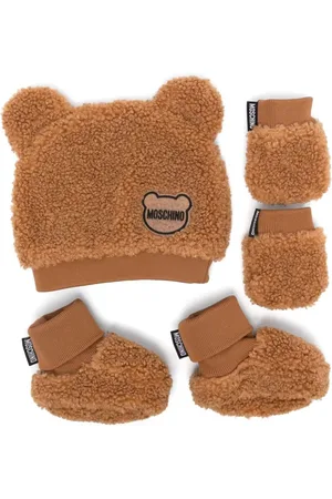 Moschino Faux-shearling hat set