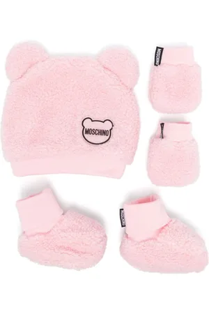 Moschino Faux-shearling hat set