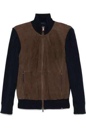 Paul & Shark Suede-panelling jacket