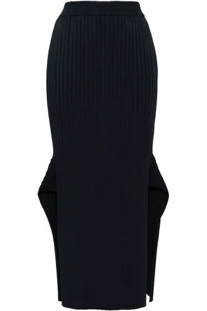 Stella McCartney Ribbed flared slit midi skirt