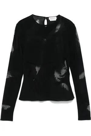 Alexander McQueen Feather-intarsia blouse
