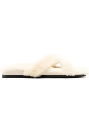 Manolo Blahnik Shearling open toe mules
