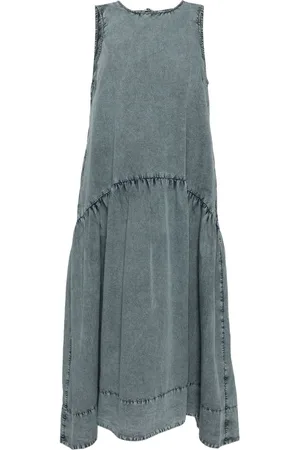 Ganni Cotton poplin open back midi dress