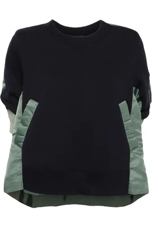 SACAI Nylon twill x sponge sweat pullover