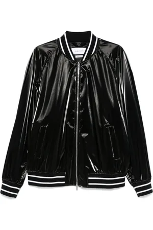 Alexander McQueen Striped-trim bomber jacket