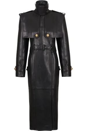Balmain Belted lambskin trench coat