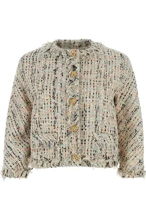 Alexander McQueen Frayed tweed jacket