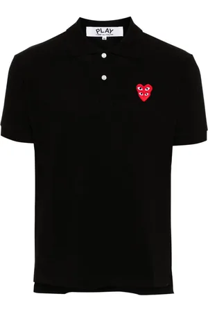 Comme des Garçons Heart-patch cotton polo shirt