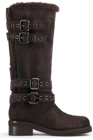 LE SILLA Harley buckled suede boots