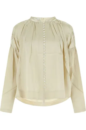 CO Ruched-detail round-neck blouse