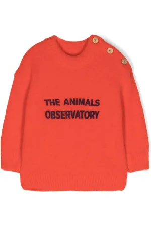The Animals Observatory Logo-print brushed jumper