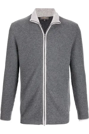 N.PEAL Ribbed zip-up cashmere cardigan