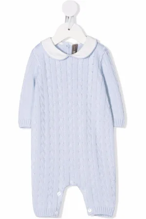LITTLE BEAR Cable-knit virgin-wool romper