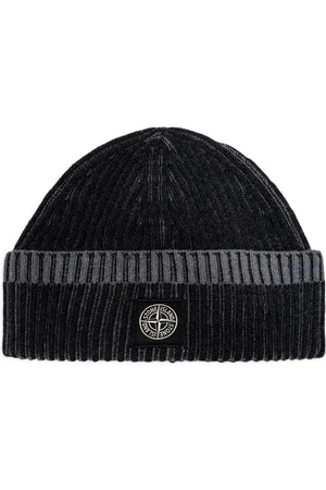 Stone Island Logo-patch beanie hat